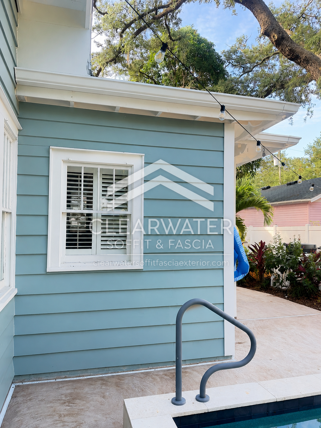 Professional 6-inch seamless gutter installation completed by Clearwater Soffit & Fascia in Clearwater, Florida